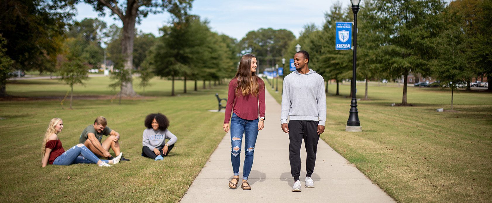 Students on the Promenade